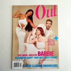 Out Magazine August 2023 LGBTQ+ Dolls Of Barbie Hari Nef Scott Evans Shipp